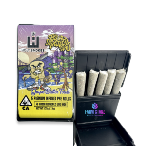 Grape Butter Toast 5 pack infused hash prerolls by Holy Water 42% THC