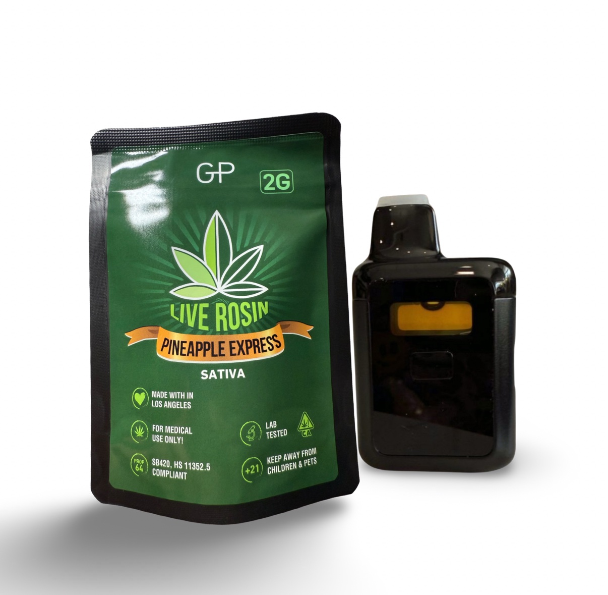 GP 2 GRAMS- Pineapple Express Sativa 91% LIVE ROSIN all in one vape