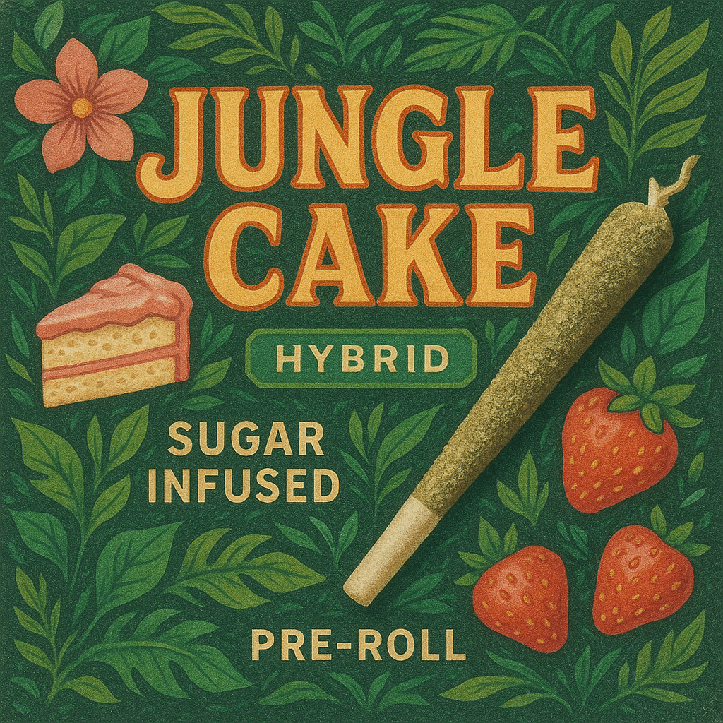Jungle Cake Infused 1g prerolls. 1G flower .5g wax 59% THC