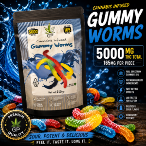 5000mg total 165mg per piece THC Cannabis infused Gummy Worms