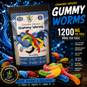 1200mg total 40mg per piece THC Cannabis infused Gummy Worms